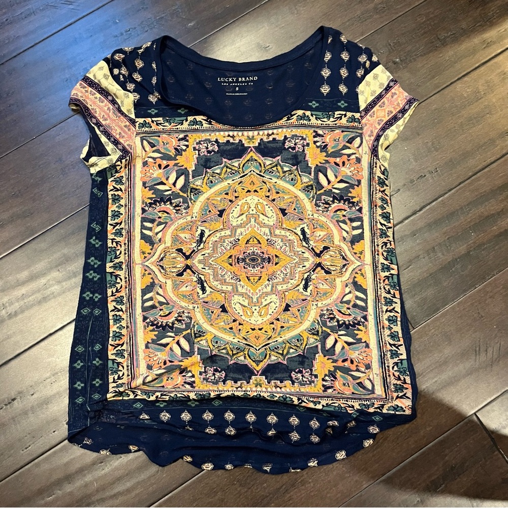 Lucky Brand Women's Multicolor Mandala Tee